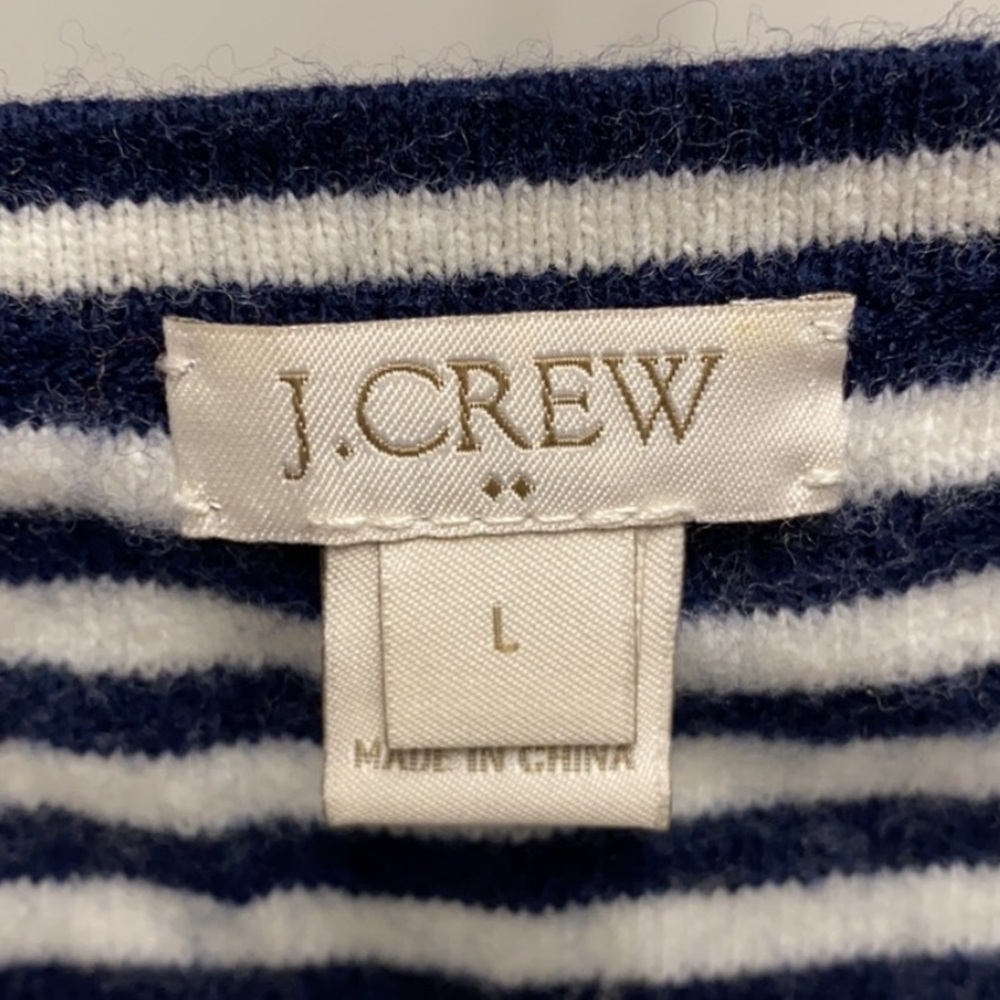 J. Crew Navy and White Striped Sweater Top - Picture 3 of 3